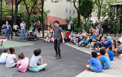 Yo-yo performer Justin Weber at Matthews-Palmer Playground, Hell's Kitchen New York City 